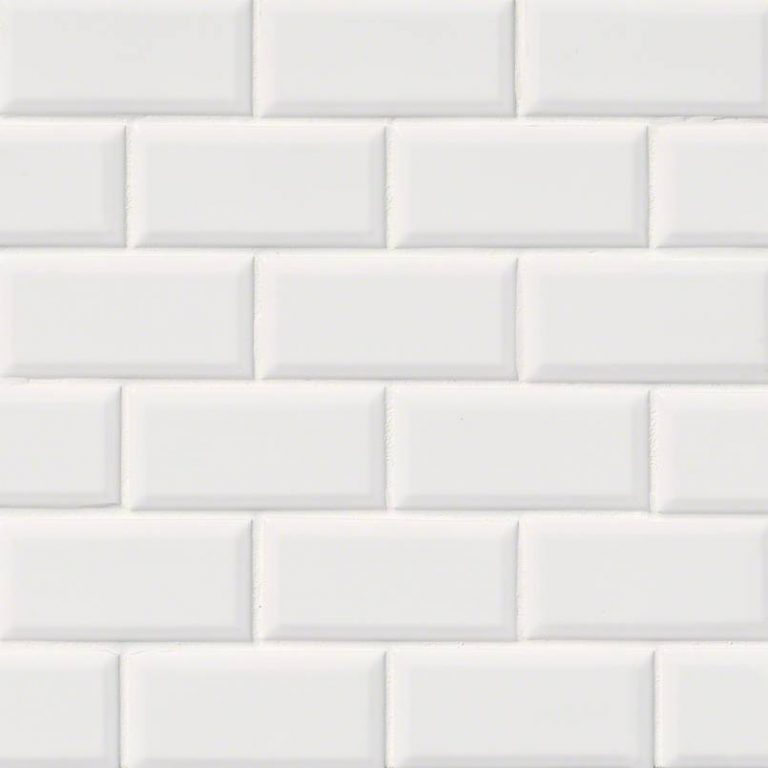 Domino White Glossy Subway Tile Beveled 2x4 | Granco Granite